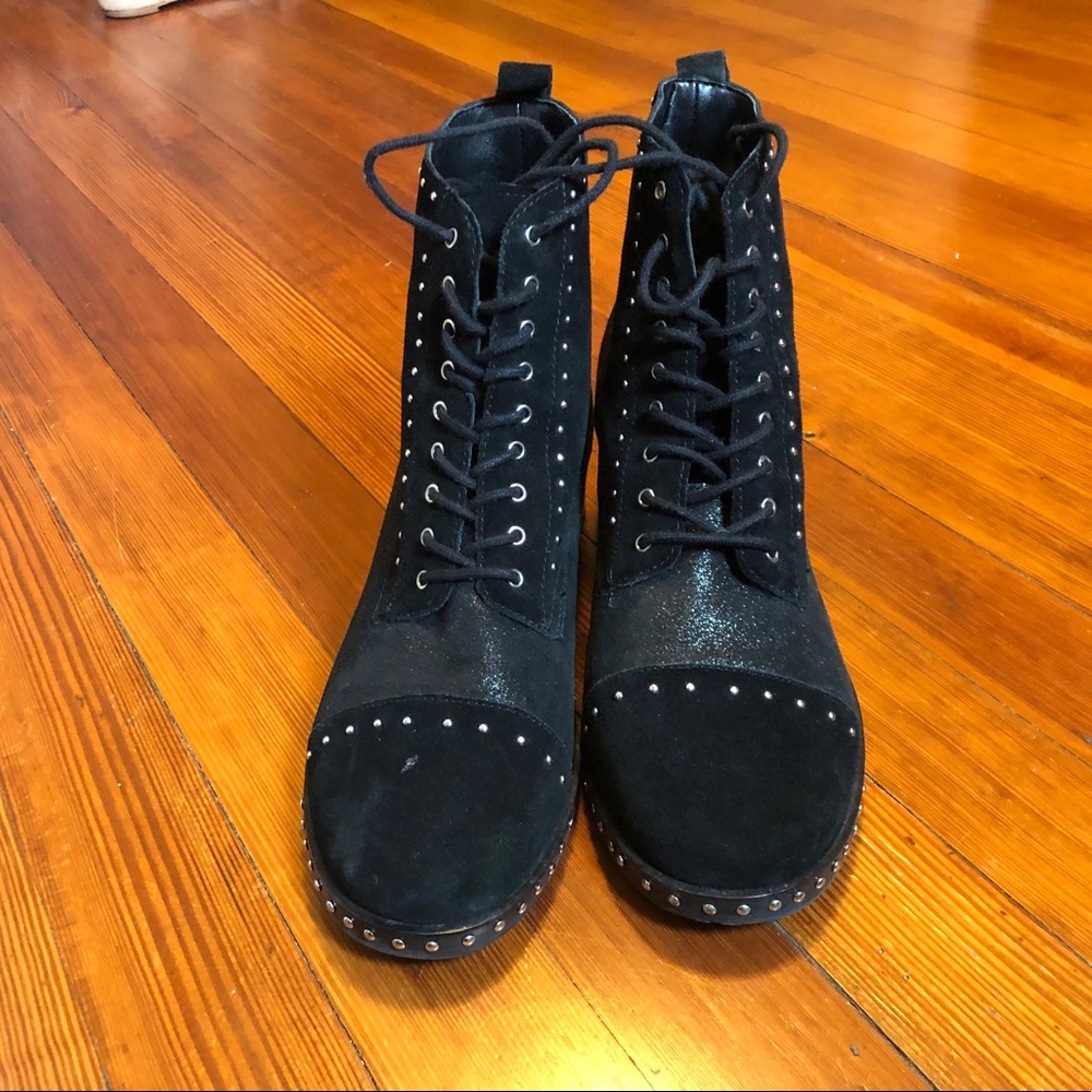 Marc Fisher “Cassidey” studded suede booties